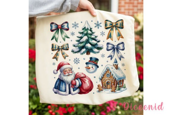 Blue Winter Christmas Elements PNG: Festive Illustrations