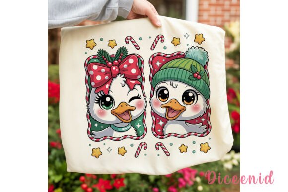 Christmas Duckling Duo Clipart: Festive Illustrations