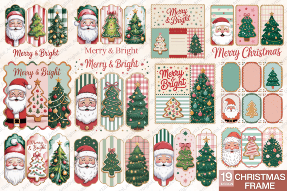 Christmas Frame PNG Sublimation Bundle: Illustrations
