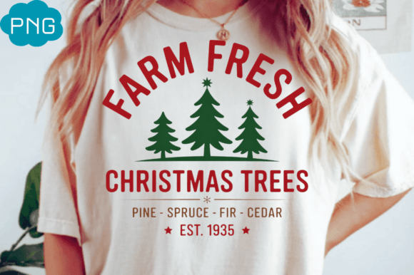 Farm Fresh Christmas Trees Shirt, Retro Illustrations