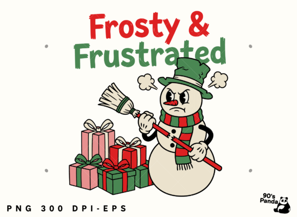 Funny Christmas Frosty: Png, Eps Illustrations