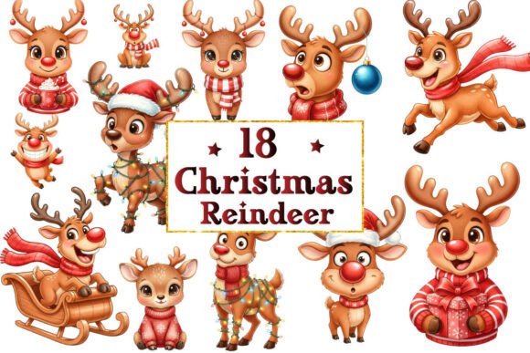 Funny Christmas Reindeer Sublimation Illustrations Review