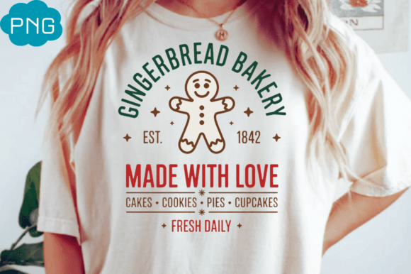 Gingerbread Bakery Christmas Quote Png: Editorial Illustrations