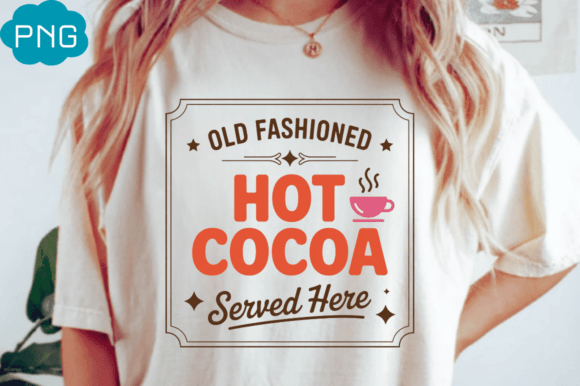 Hot Cocoa Christmas T-Shirt: Old Fashion Illustrations