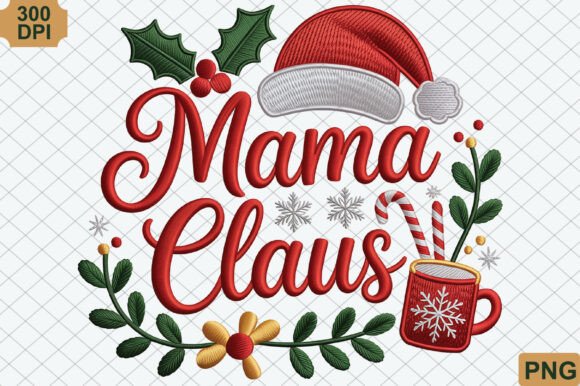 Mama Claus PNG: Festive Illustrations for Branding