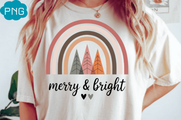 Merry Bright Rainbow Christmas Tree Illustrations Review