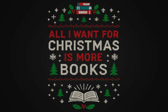 More Books Christmas Sweater PNG: Festive Illustrations