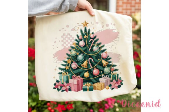 Pink Christmas Tree Illustrations for Crafters