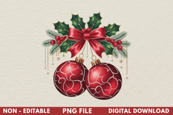 Review: Christmas Balls Red Bow Illustrations