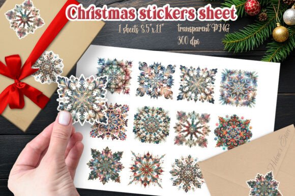Review: Christmas Snowflake Stickers Sheet Png Illustrations