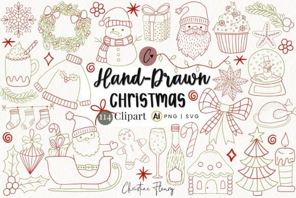 Reviewing the 114 Hand Drawn Christmas Clipart Bundle