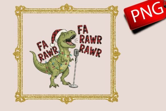 T-Rex Funny Christmas Sublimation Illustrations