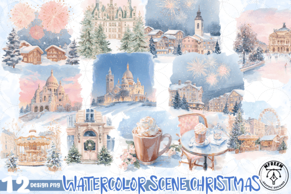 Watercolor Scene Christmas PNG: Illustrations Review